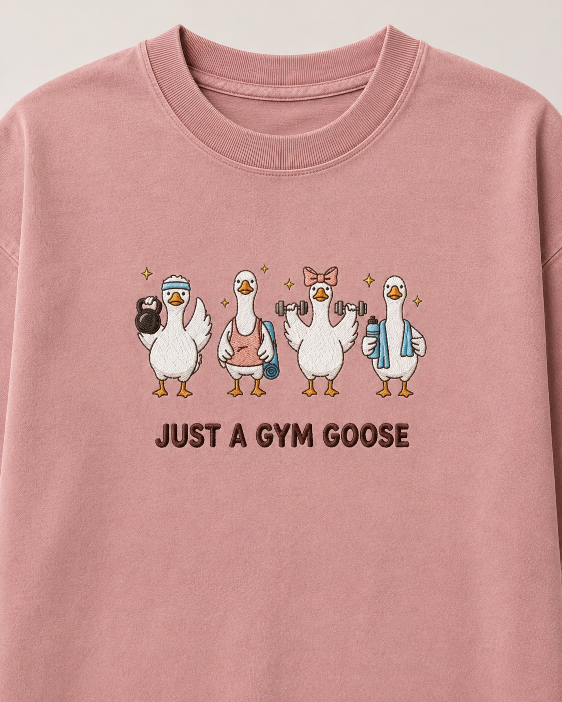 Gym Goose Embroidery Oversize