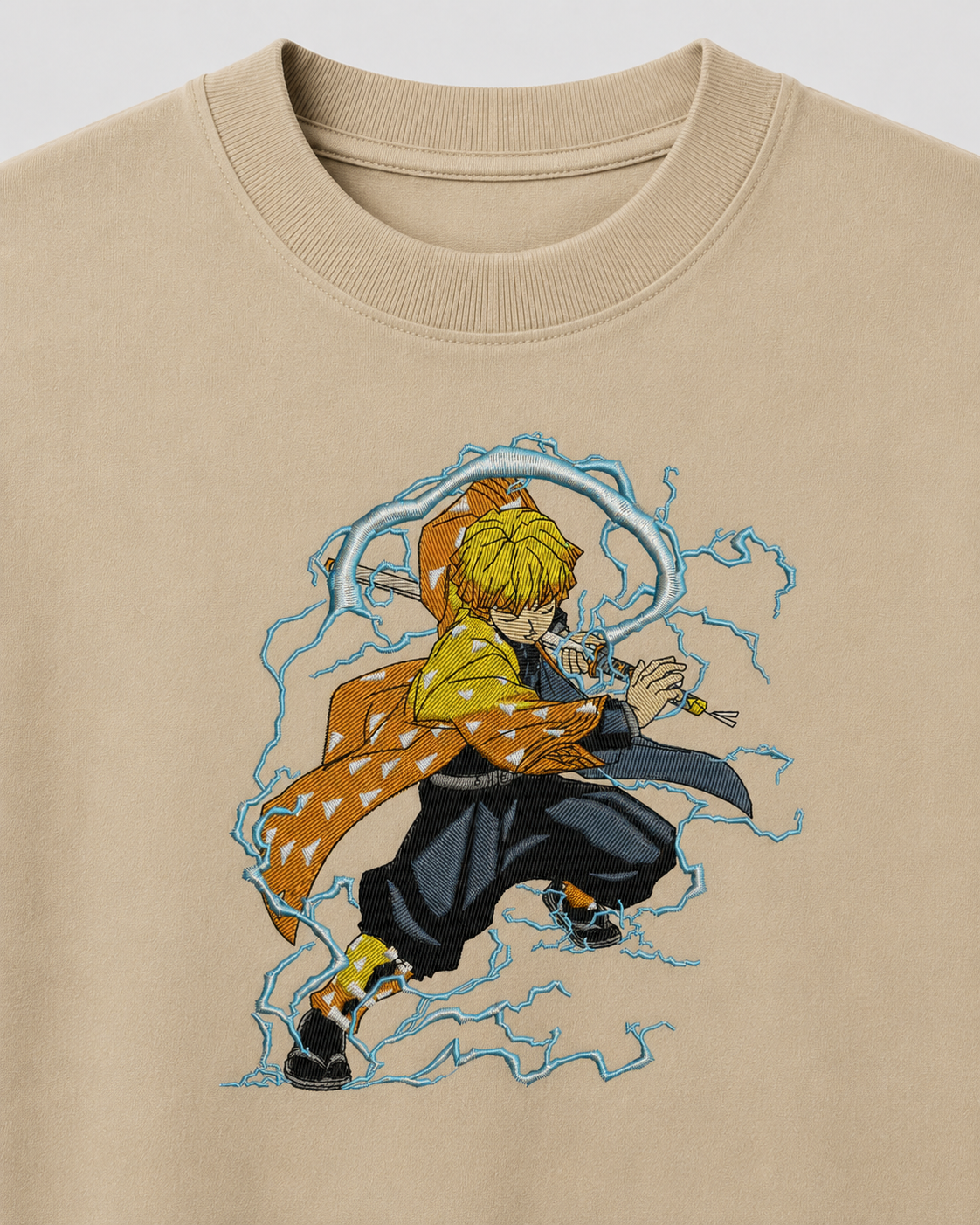 Zenitsu emboidery oversized t-shirt