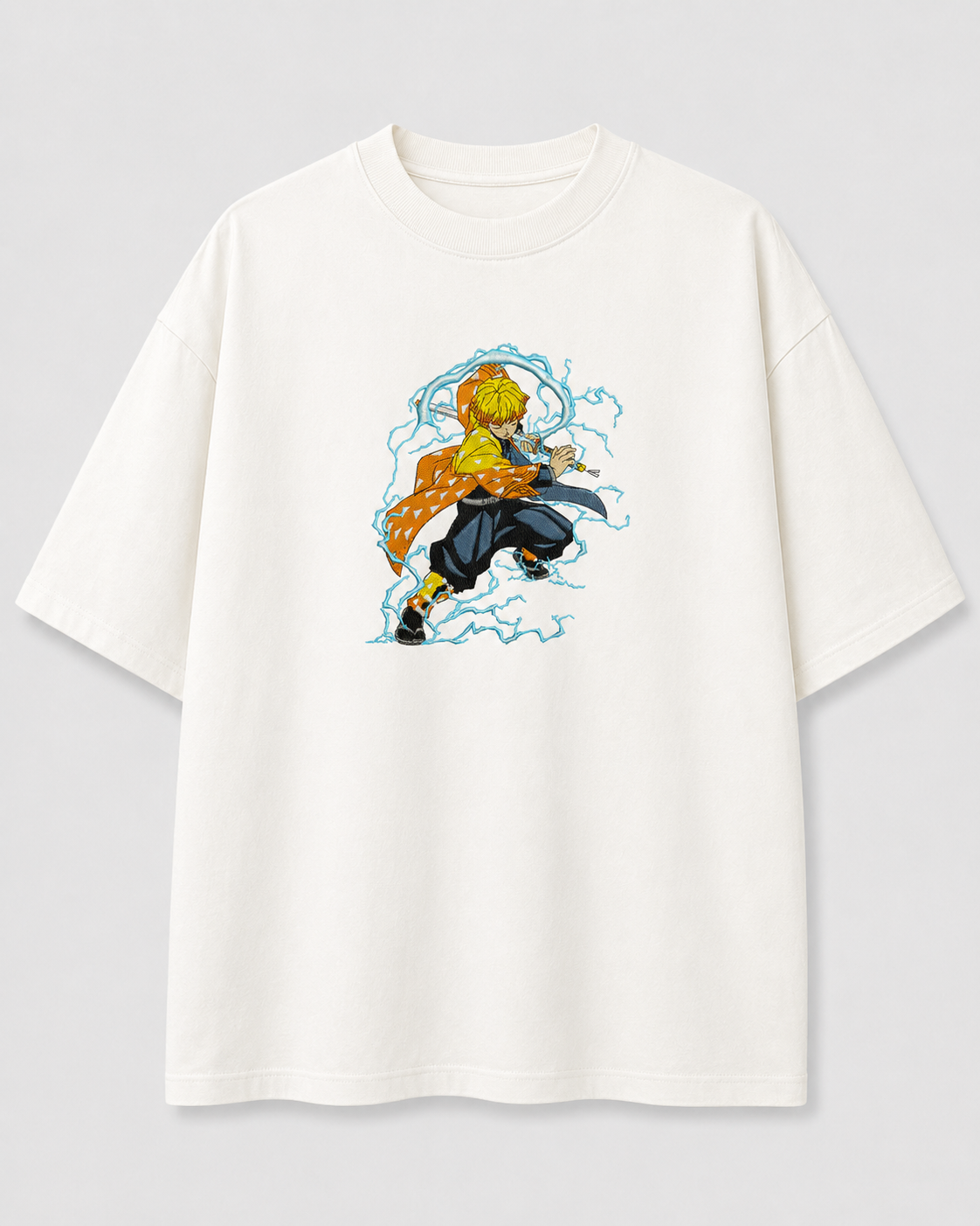 Zenitsu emboidery oversized t-shirt