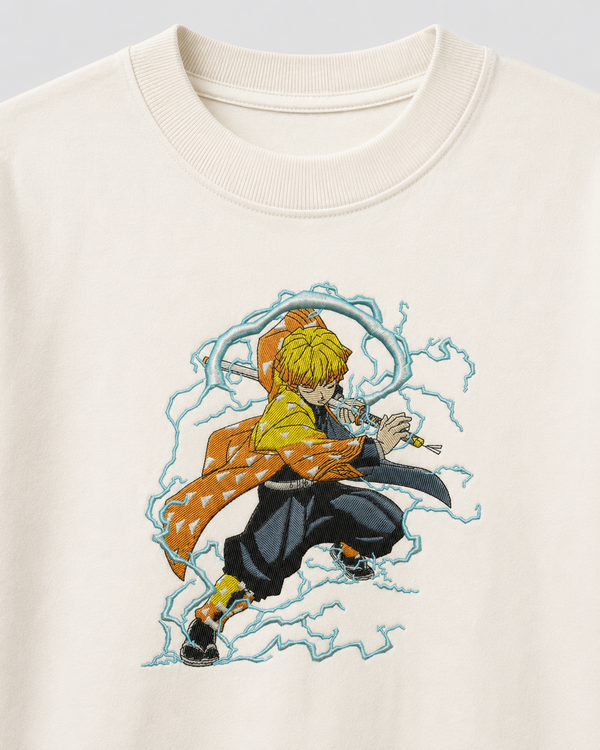 Zenitsu emboidery oversized t-shirt