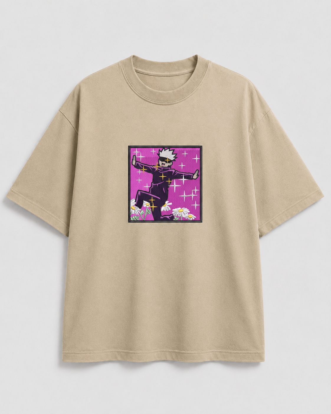 Laughing Gojo Embroidery Oversize
