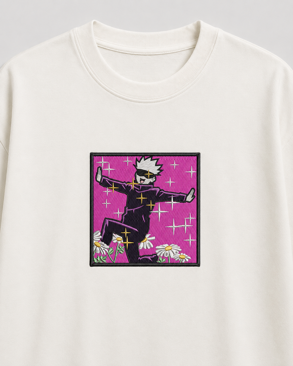 Laughing Gojo Embroidery Oversize