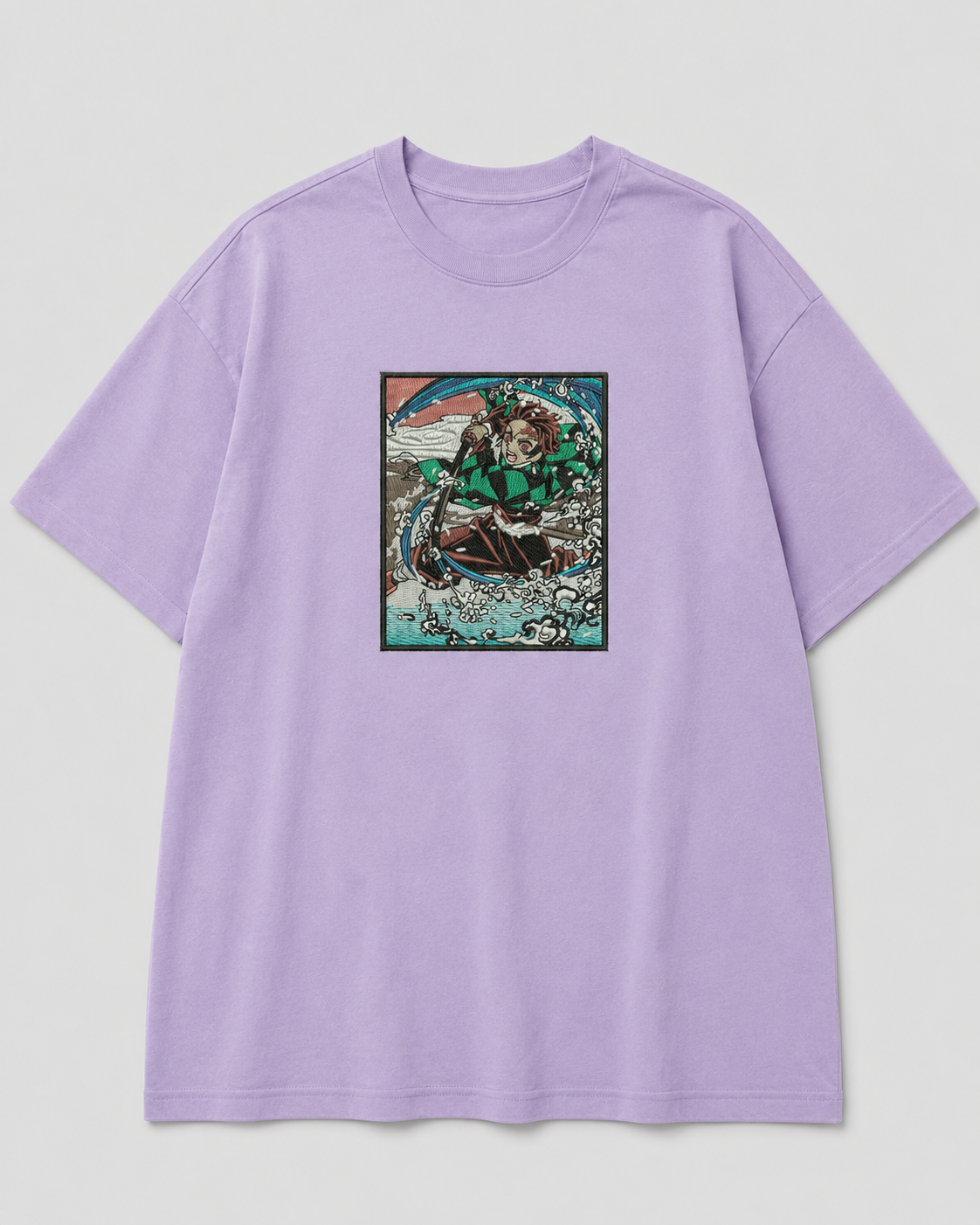 Tanjiro Battle emboidery oversized t-shirt
