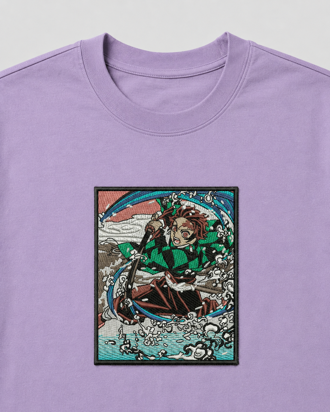 Tanjiro Battle emboidery oversized t-shirt