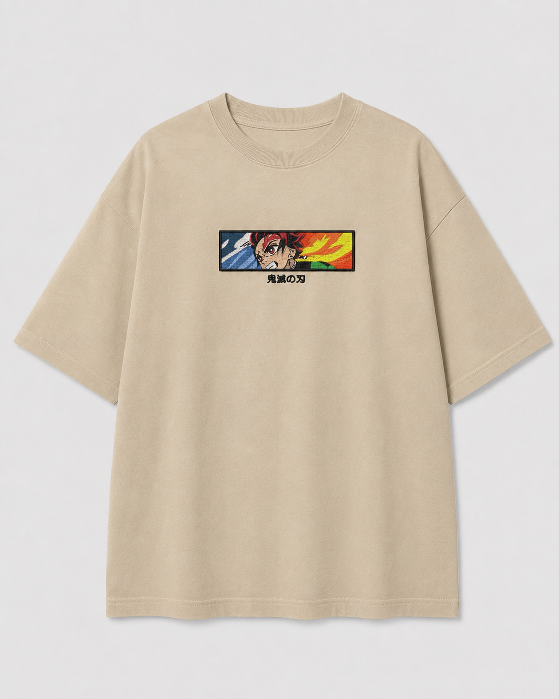 Tanjiro Eye emboidery oversized t-shirt
