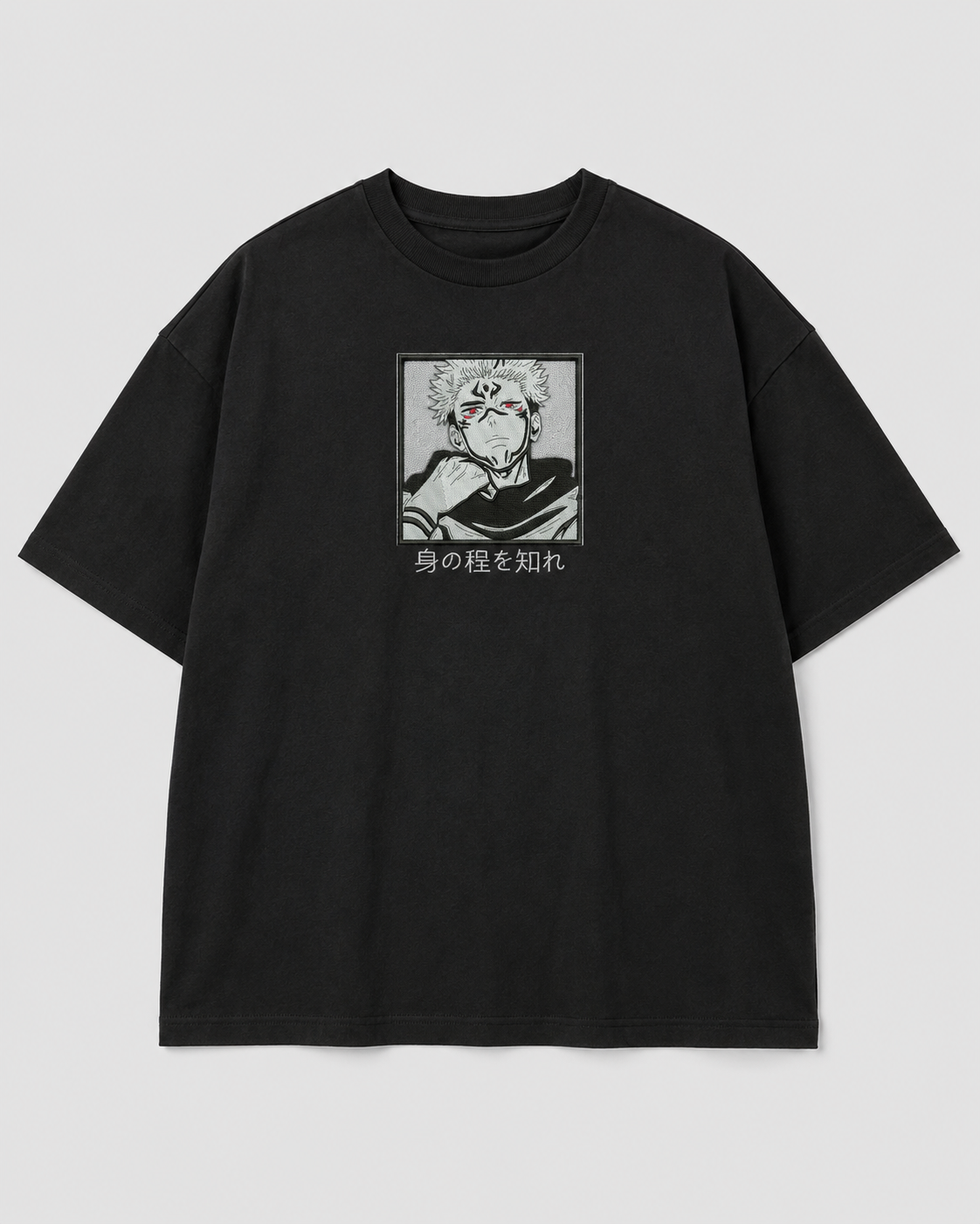 Sukuna emboidery oversized t-shirt