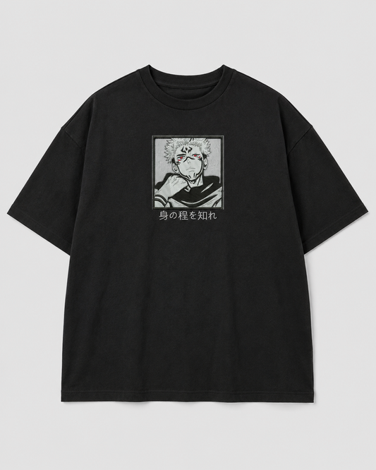 Sukuna emboidery oversized t-shirt