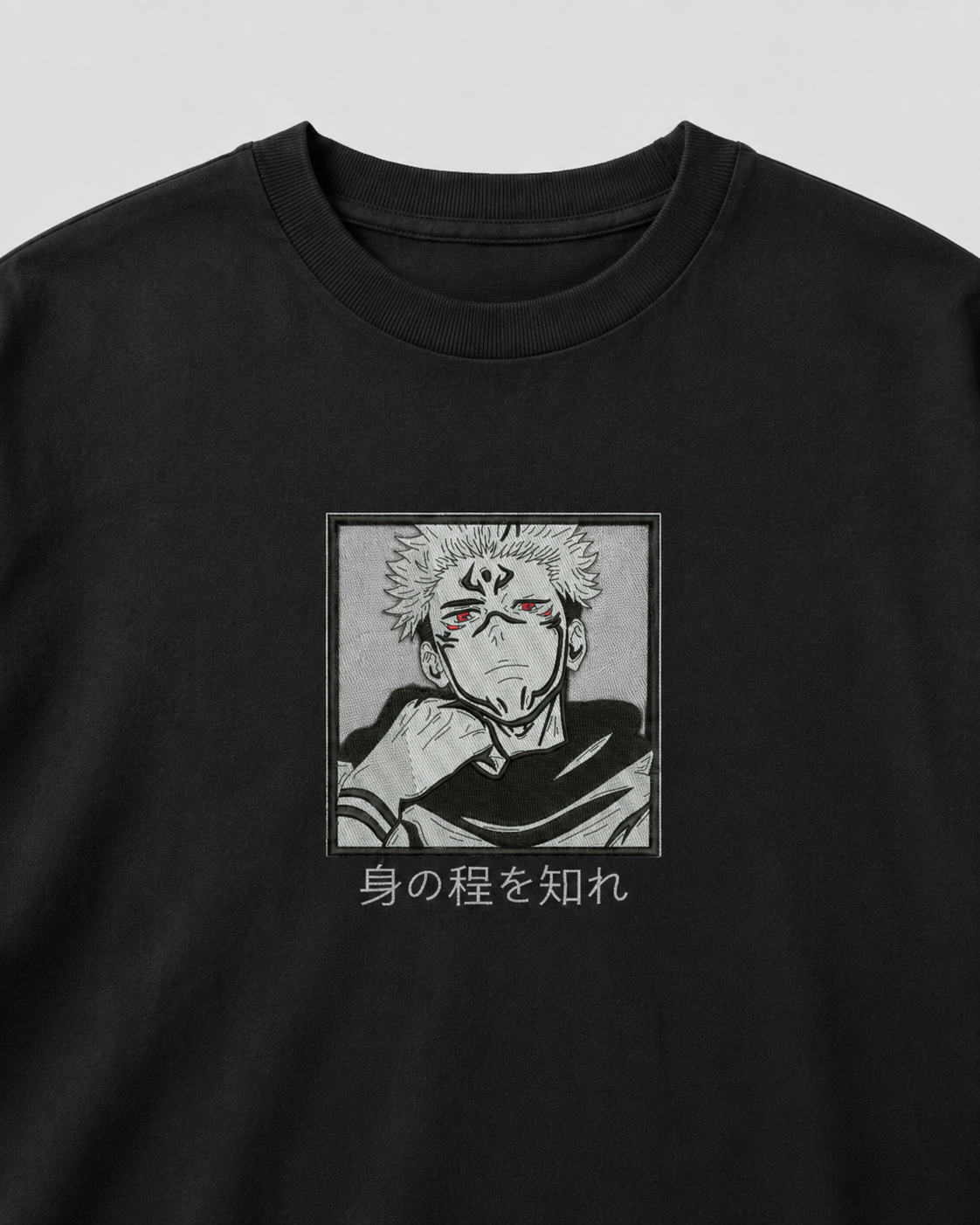 Sukuna emboidery oversized t-shirt