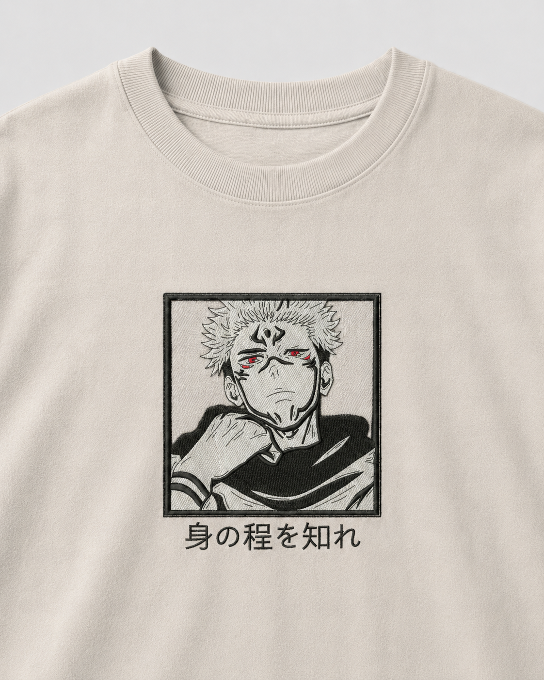Sukuna emboidery oversized t-shirt