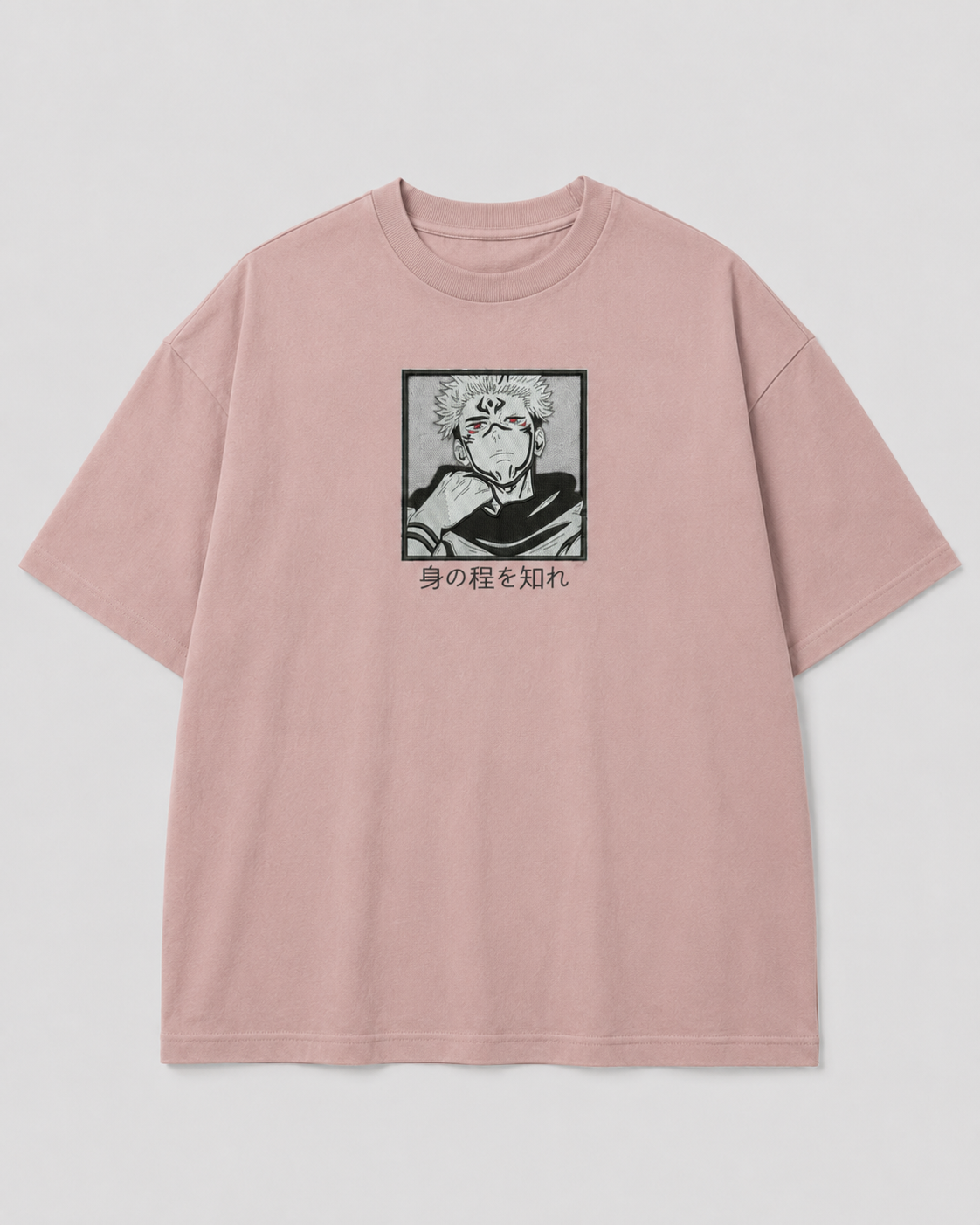 Sukuna emboidery oversized t-shirt