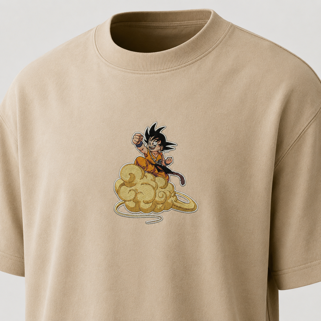 Goku on Nimbus Embroidery Oversize