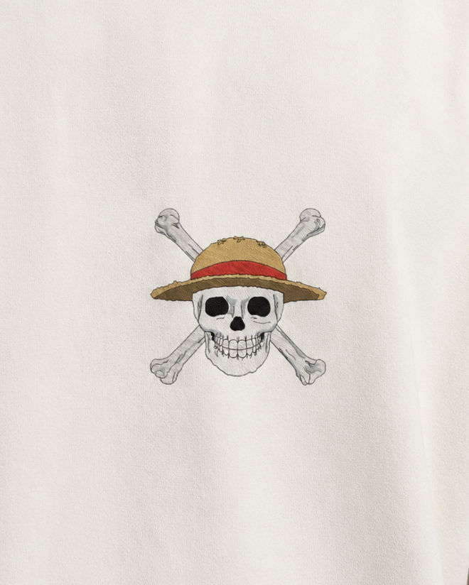 Mugiwara symbol Embroidery Anime Oversize
