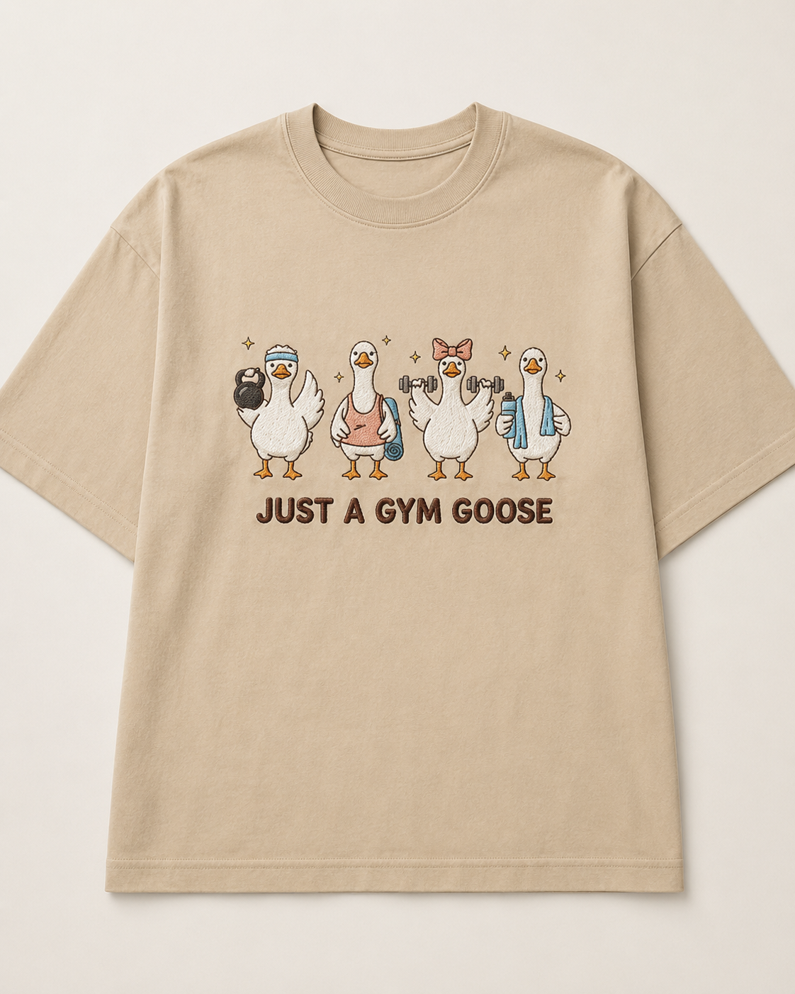 Gym Goose Embroidery Oversize