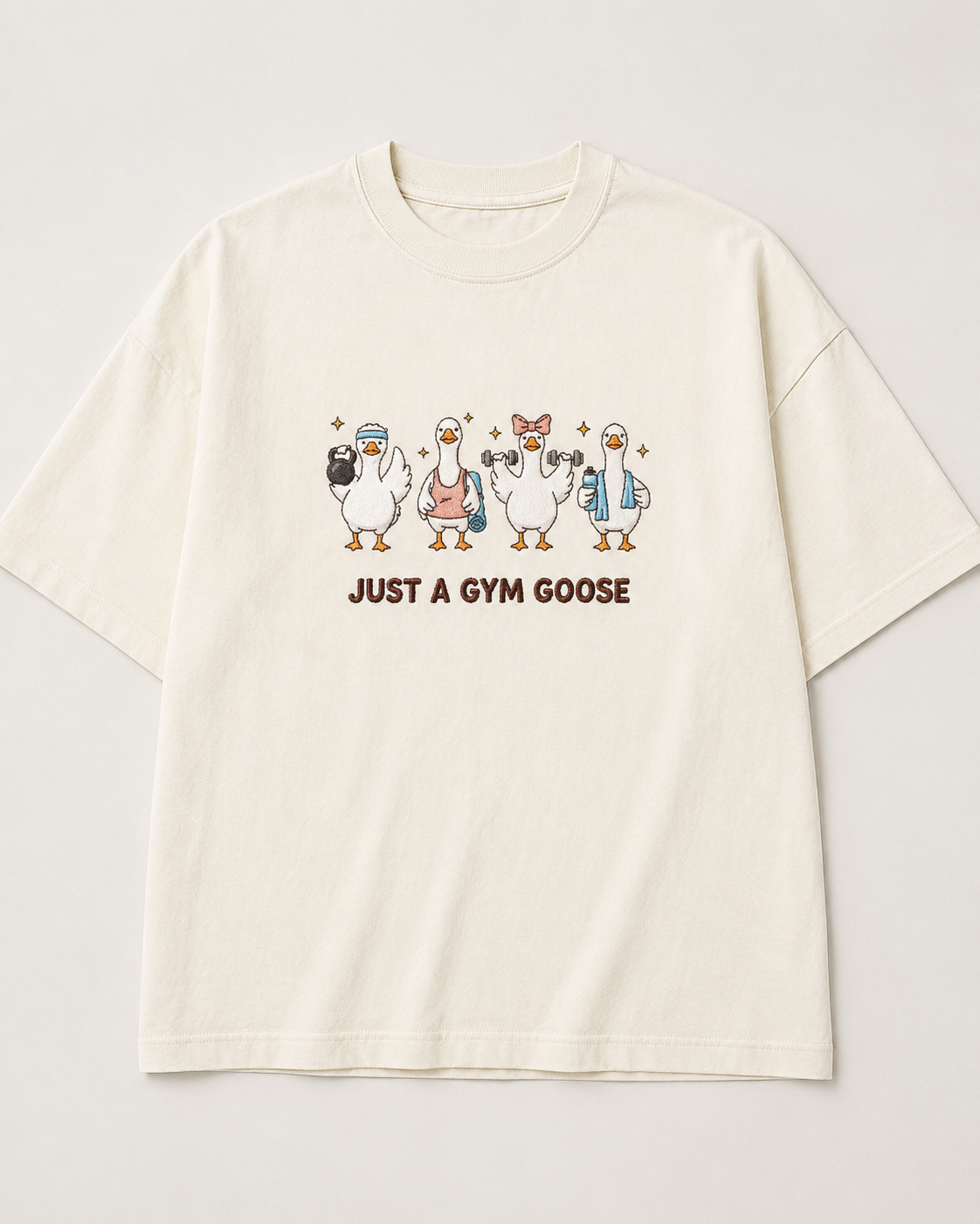 Gym Goose Embroidery Oversize