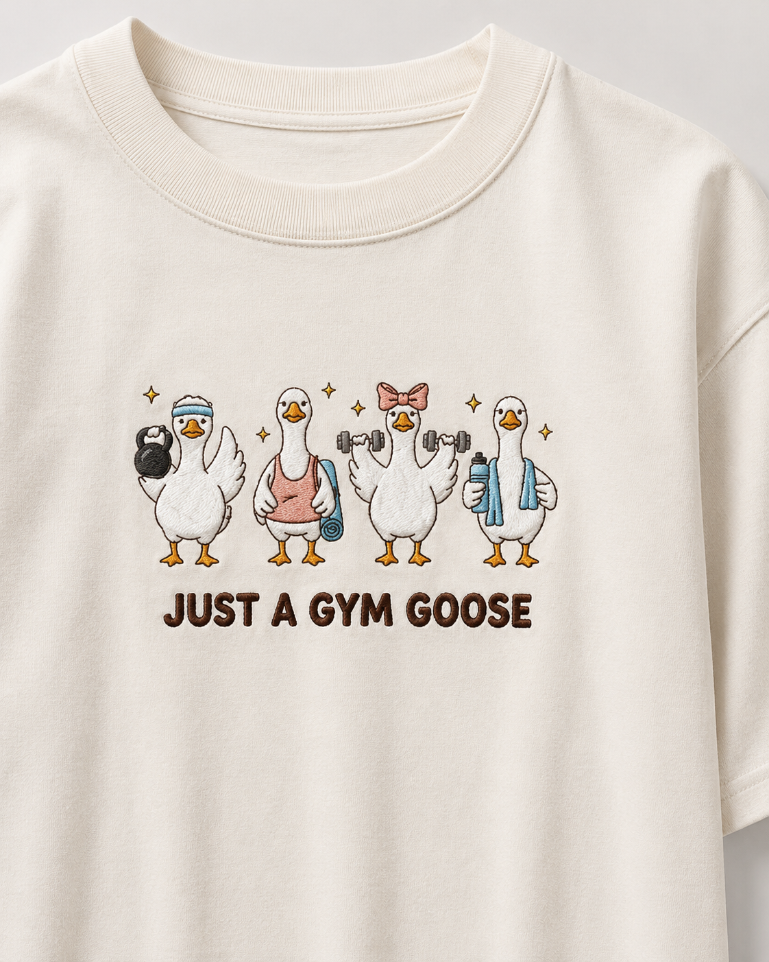 Gym Goose Embroidery Oversize