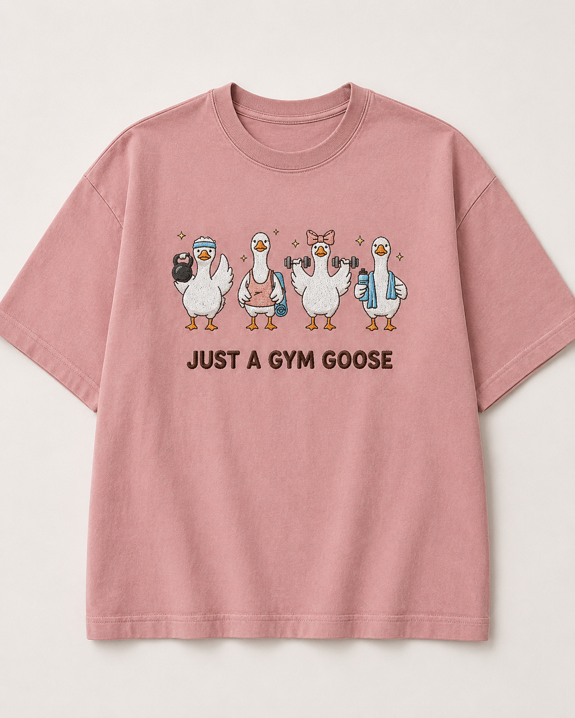 Gym Goose Embroidery Oversize