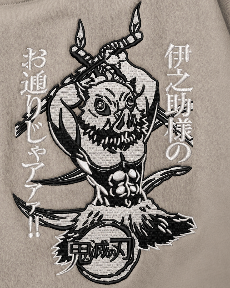 Inosuke Embroidery Anime Oversize